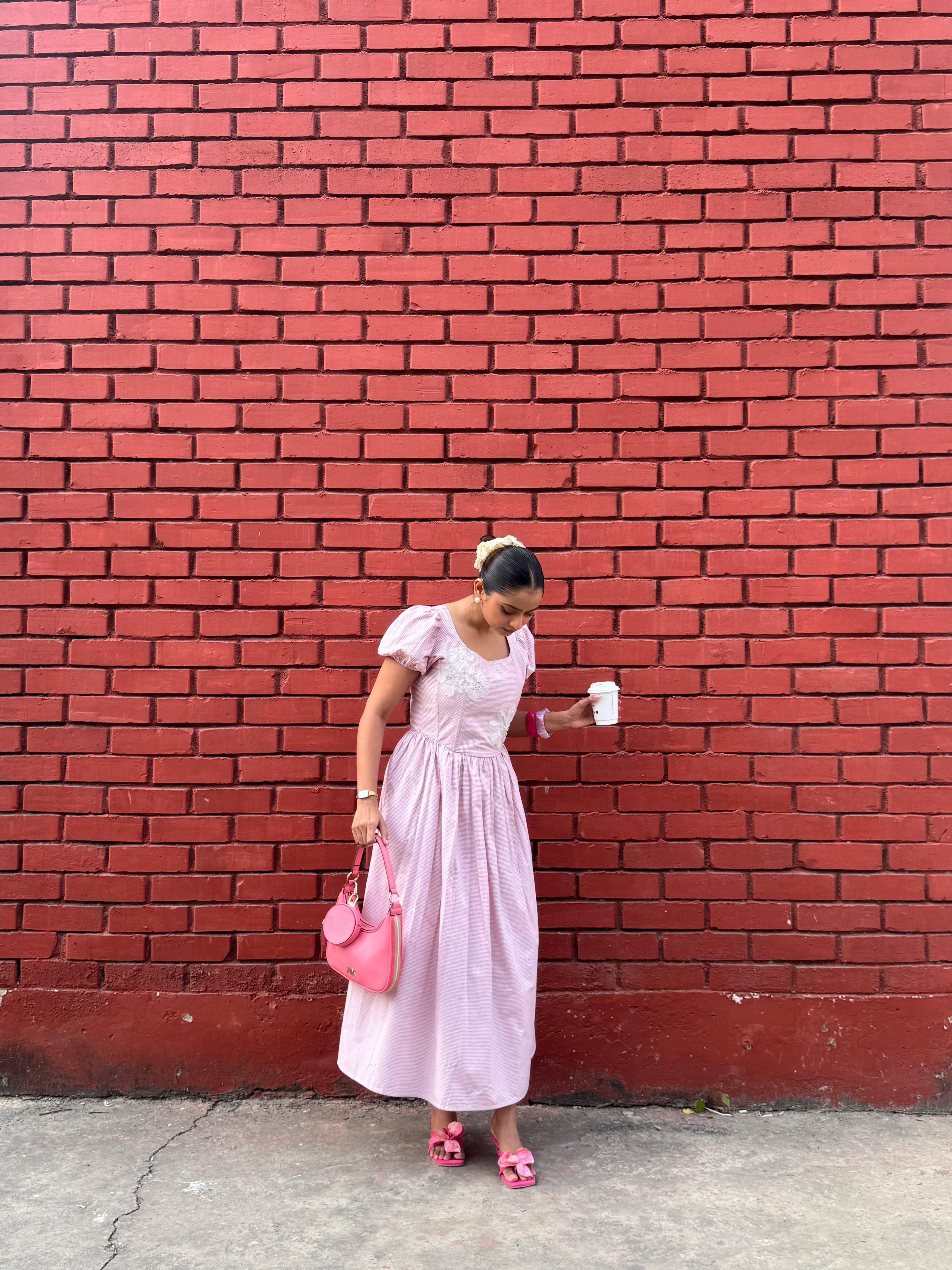 Gingham Floral Maxi Dress