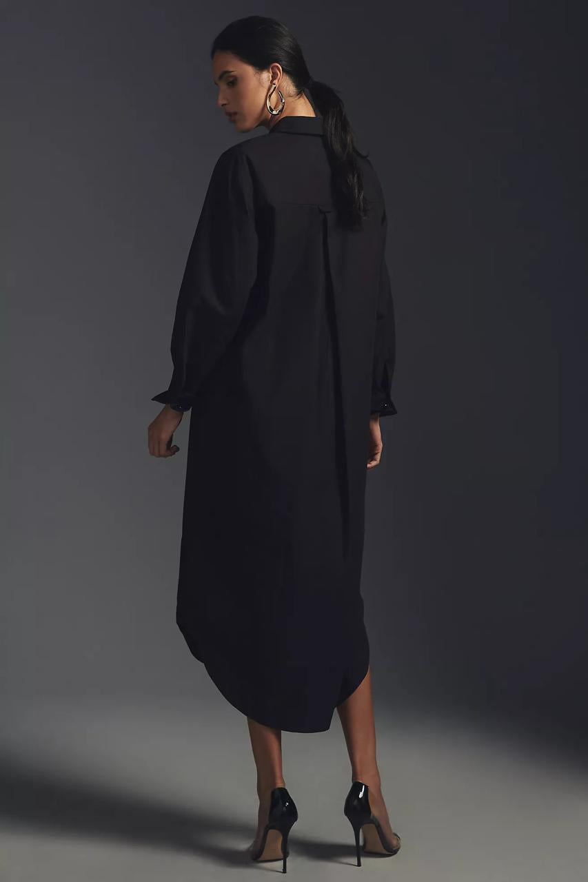 Mulmul Black Long Shirt Dress