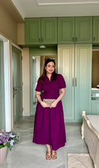 Aalayra Purple Button Maxi Dress