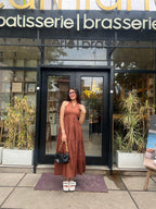 Brown Halter Neck Maxi Dress