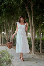 White Frill Maxi Dress