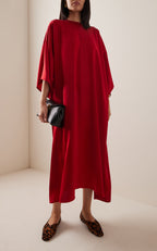 Red Satin Kaftaan Dress