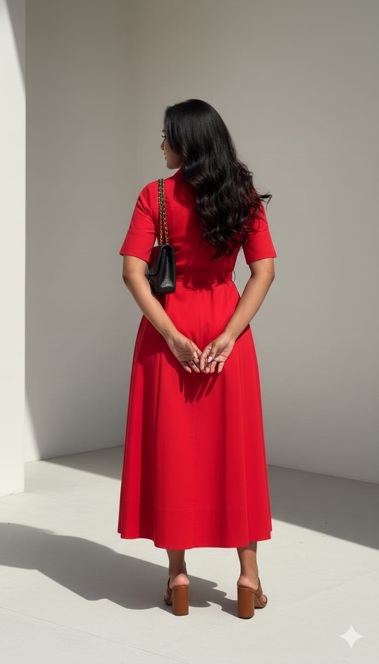 Ayra Red Button Maxi Dress