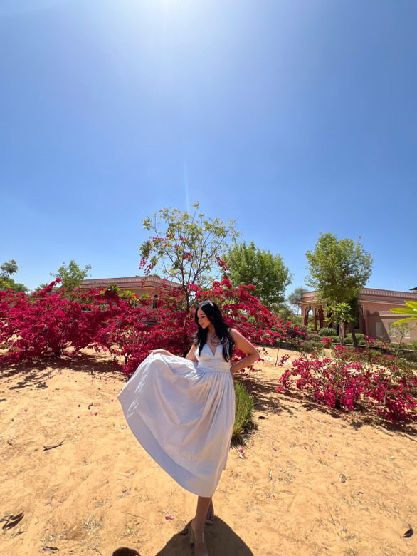 Sky Blue Avanya Gathered Dress