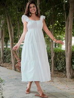 White Frill Maxi Dress