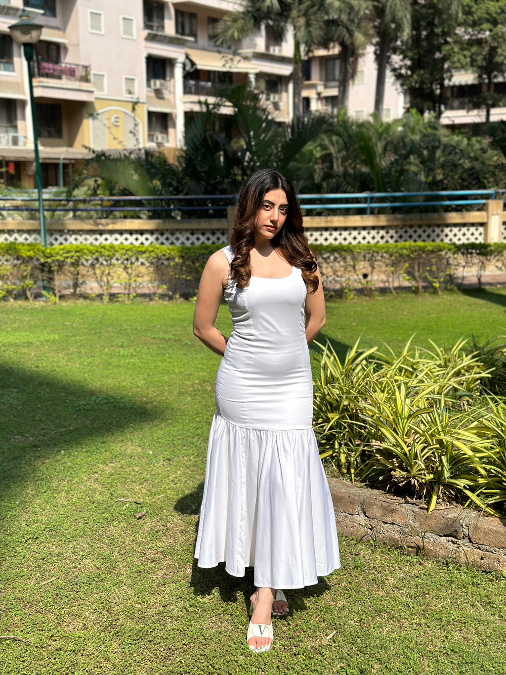 White Rose Bodycon Dress