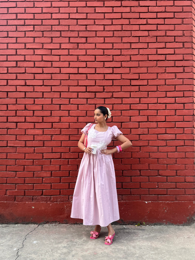 Gingham Floral Maxi Dress