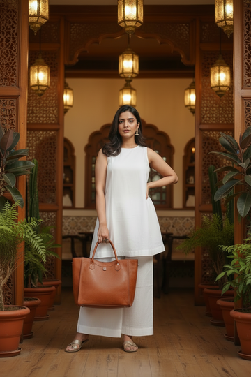White Linen Halter Coord Set