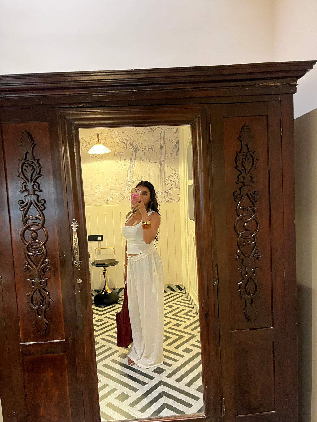 White Viscose Flex Pants