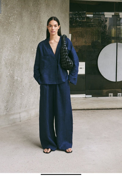 Navy Wrap Coord Set