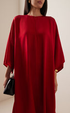 Red Satin Kaftaan Dress