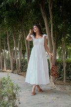 White Frill Maxi Dress