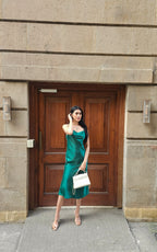 Emerald Green Cowl Neck dress