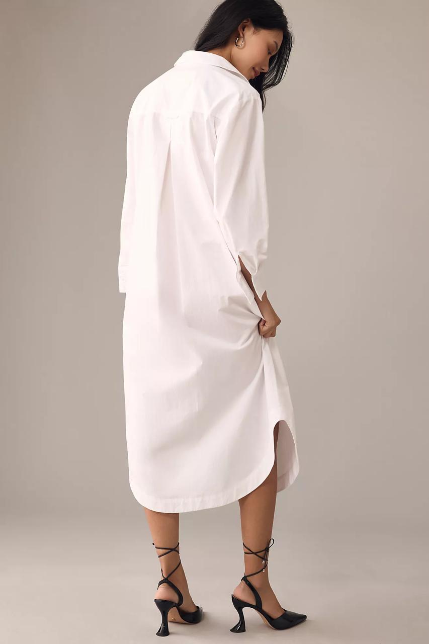 White Long Shirt Dress Dress for Women Office Wear LabelbyAnuja White Long Shirt Dress Dress for Women Office Wear LabelbyAnuja