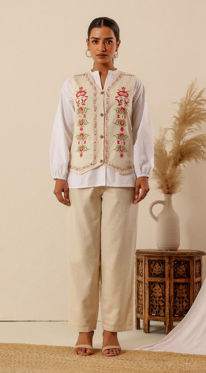 Embroidery Three Piece Coord Set