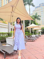 Pleated Stripe Dress