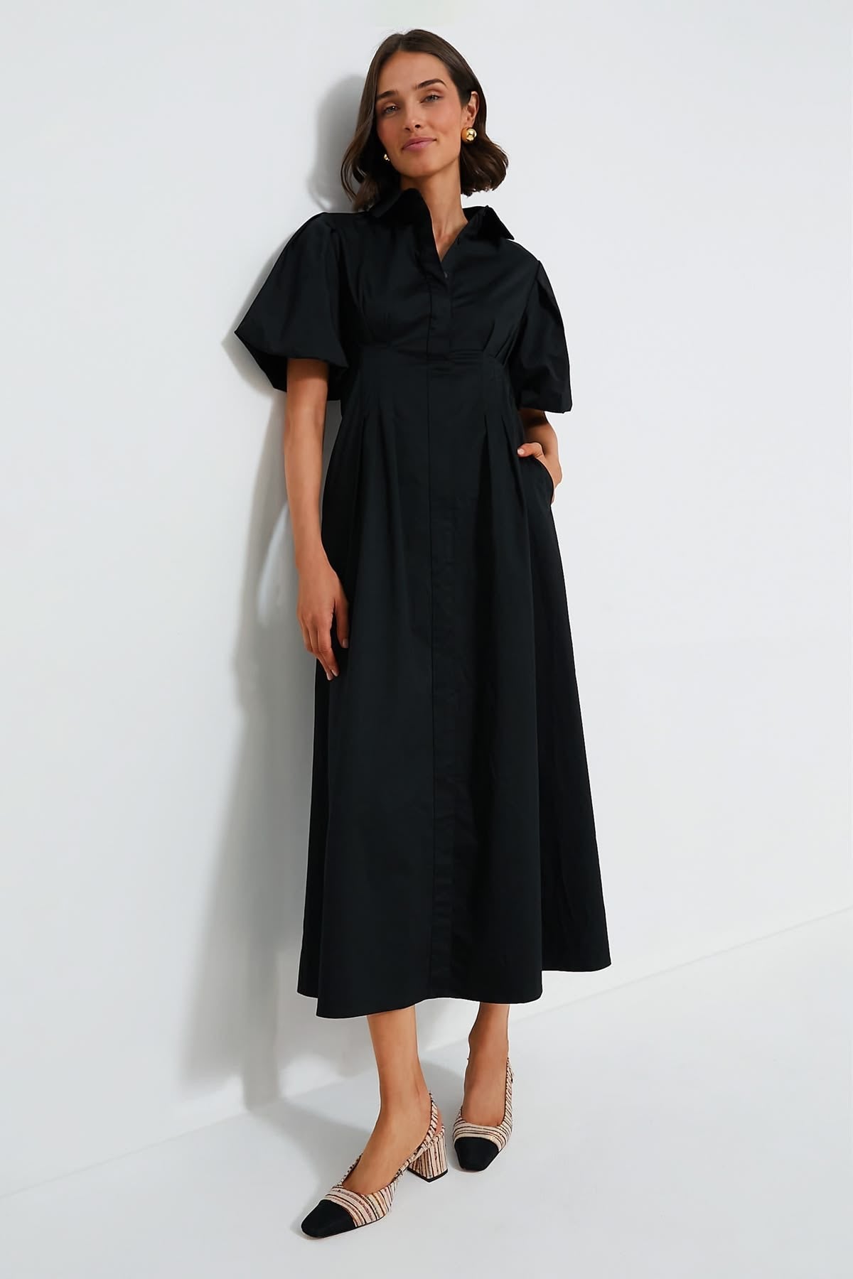 Black Pleated Maxi Dress