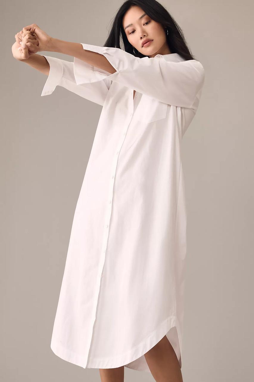 White Long Shirt Dress  Dress for Women Office Wear  LabelbyAnuja