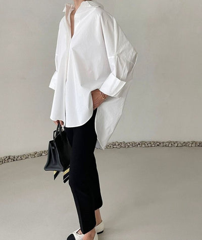 White Up and Down Oversized Coord Set