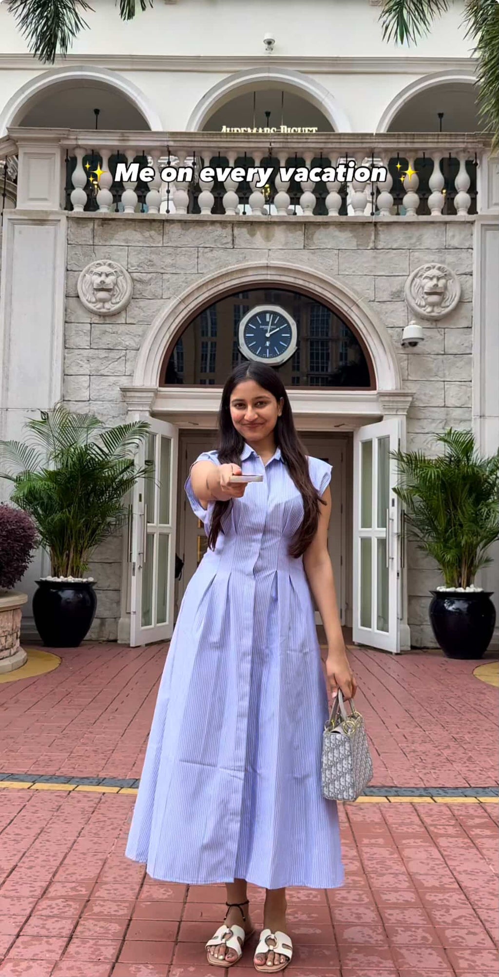 Pleated Stripe Dress