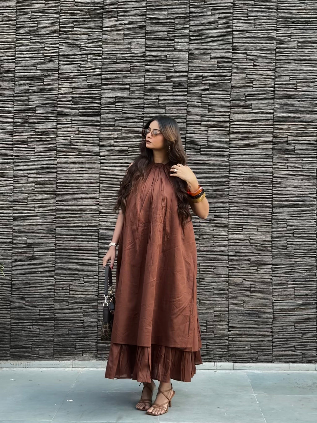 Mulmul Coffee Brown Dress