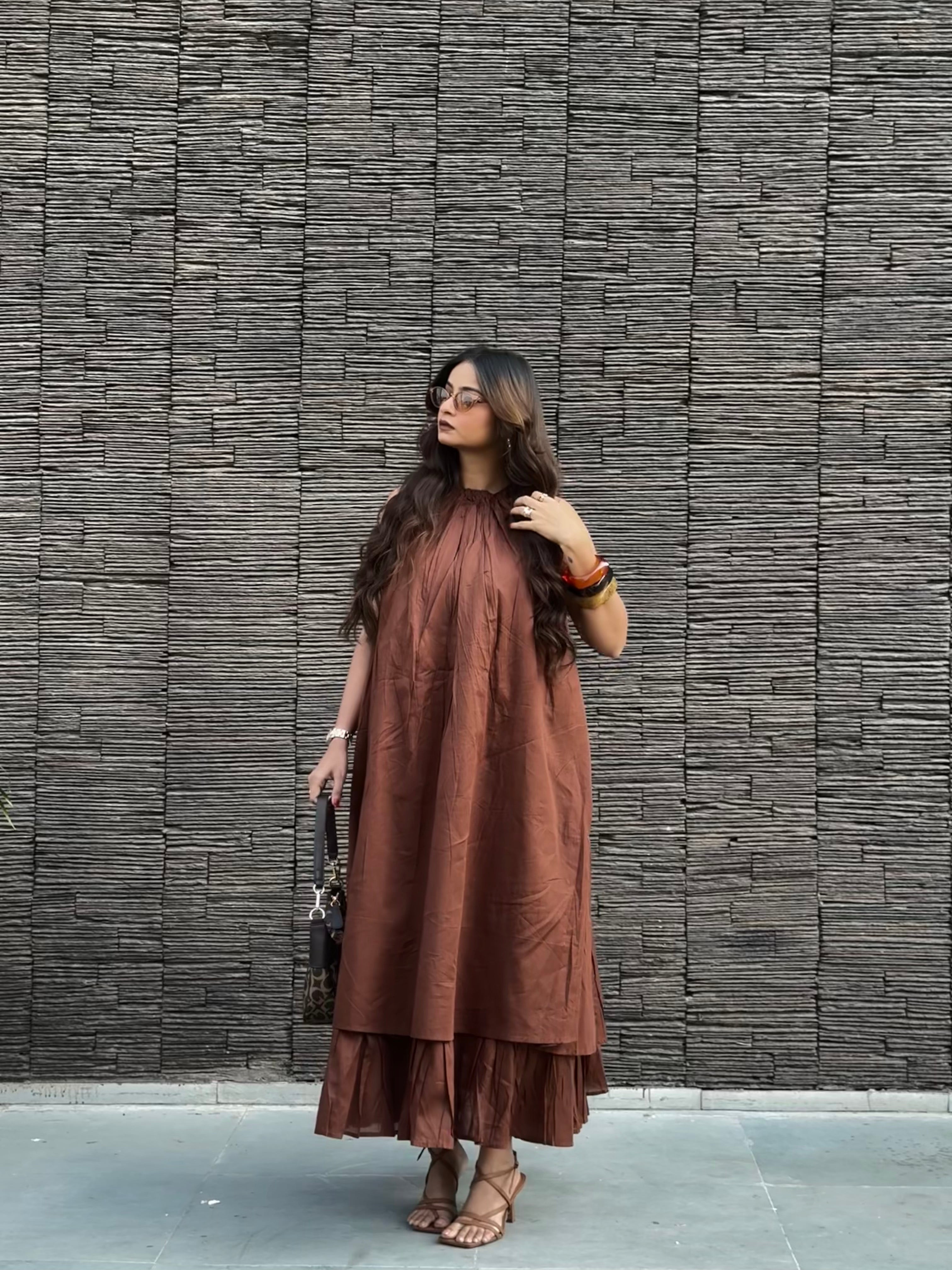 Mulmul Coffee Brown Dress