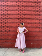 Gingham Floral Maxi Dress