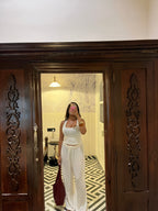 White Viscose Flex Pants