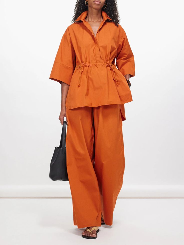 Candy Orange Elastic Coord Set