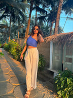 Linen Blend Tailored Wide leg pants