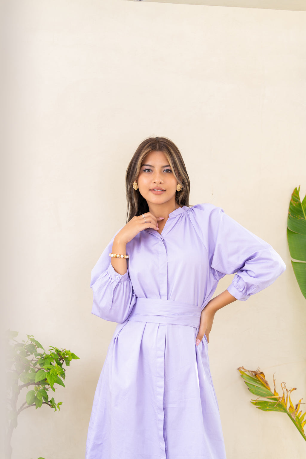 Lavender Cotton Maxi Dress