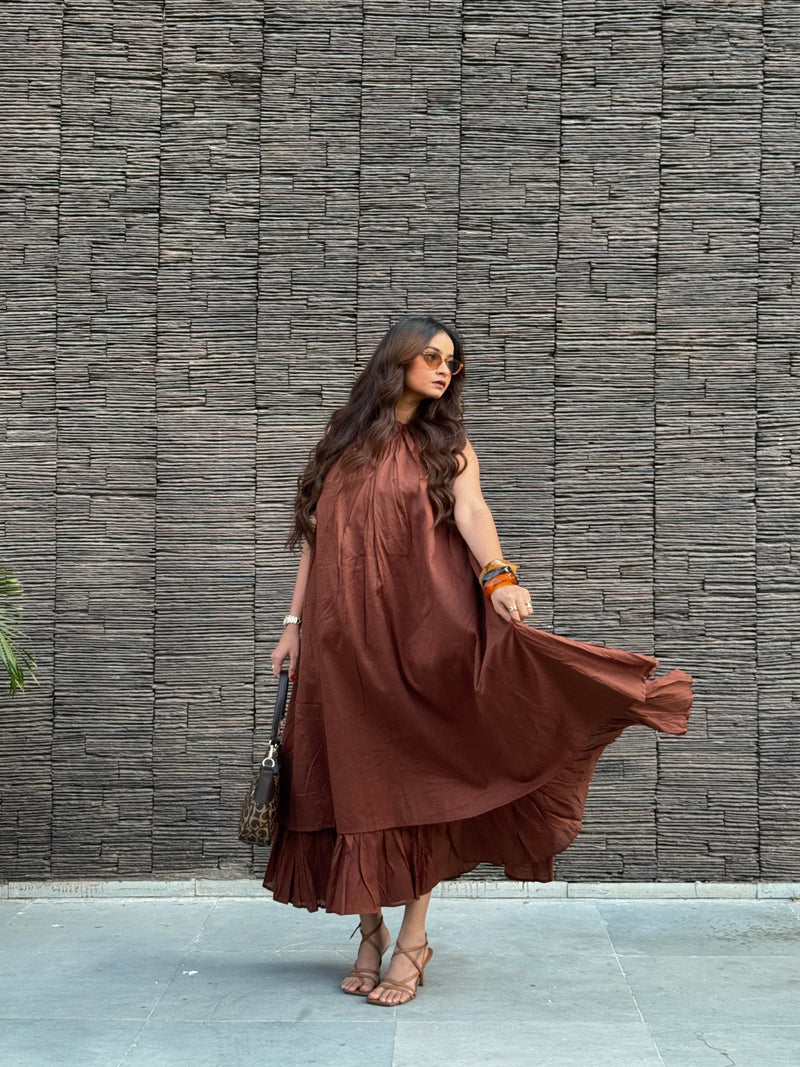 Mulmul Coffee Brown Dress