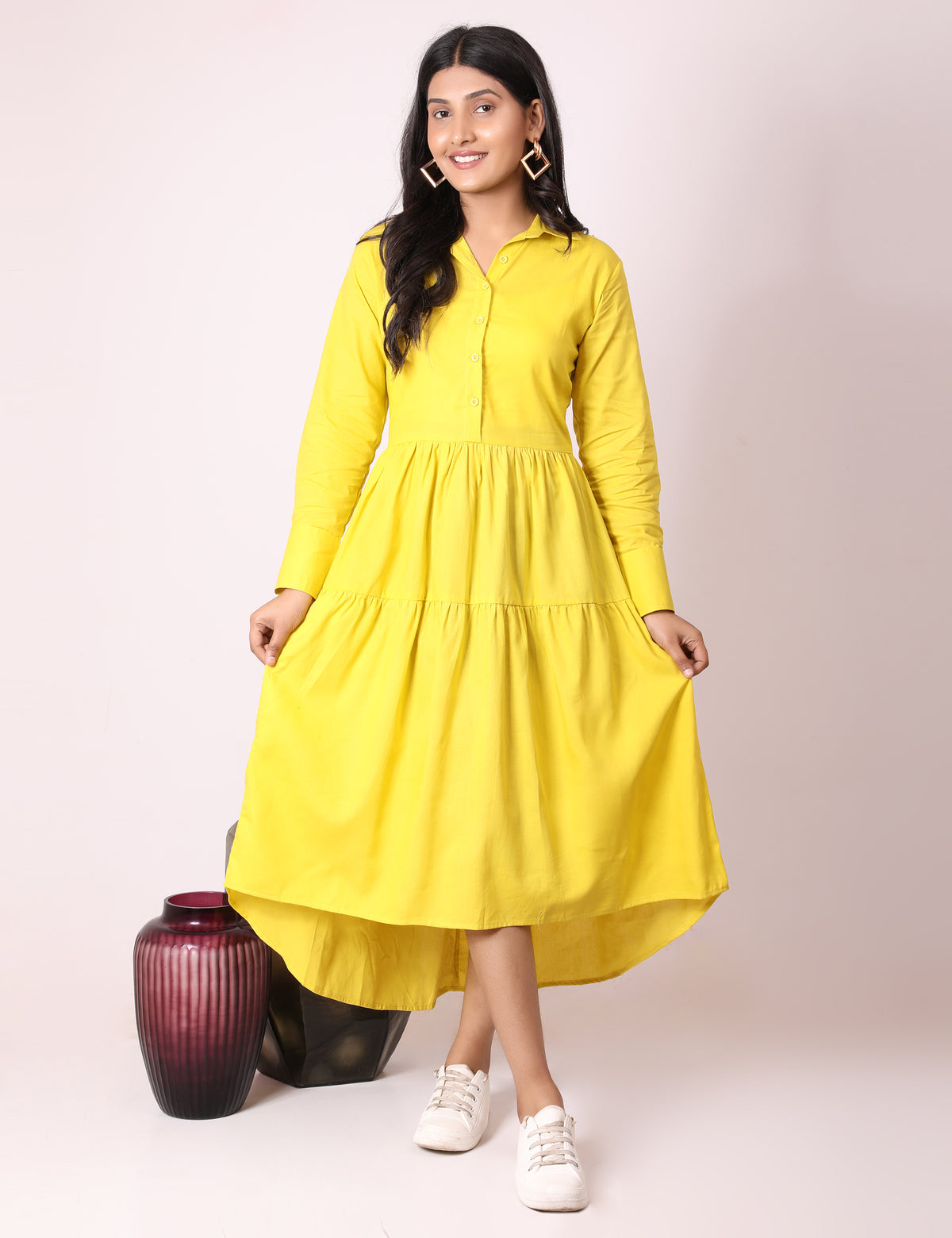 Lemon yellow maxi dress