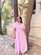 Aalayra Stripe Button Maxi Dress