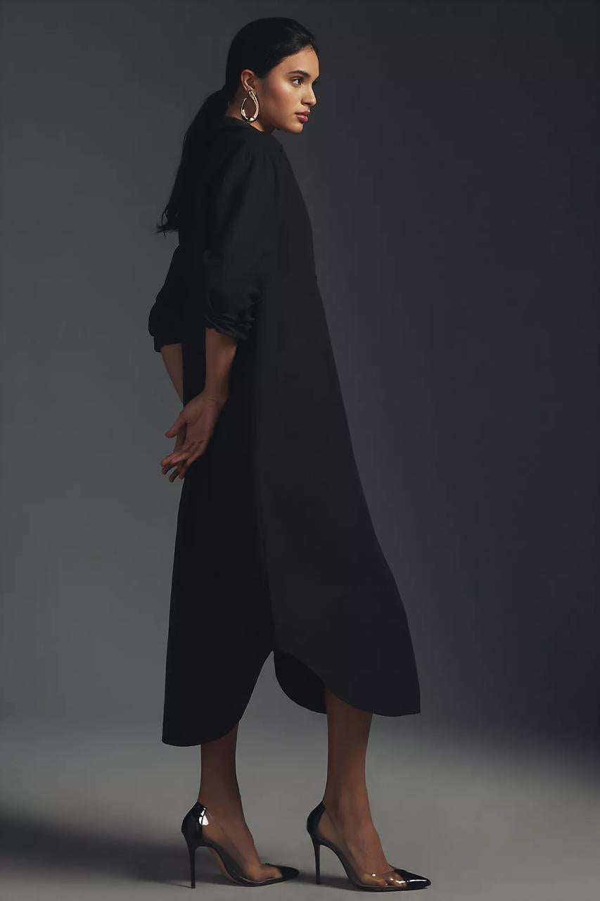 Mulmul Black Long Shirt Dress