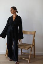 Black Wrap Coord Set