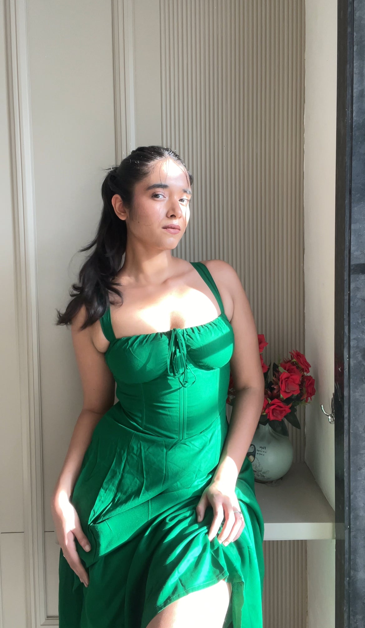 Dark Green Corset Dress – LabelbyAnuja