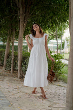 White Frill Maxi Dress
