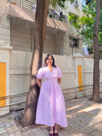 Aalayra Stripe Button Maxi Dress