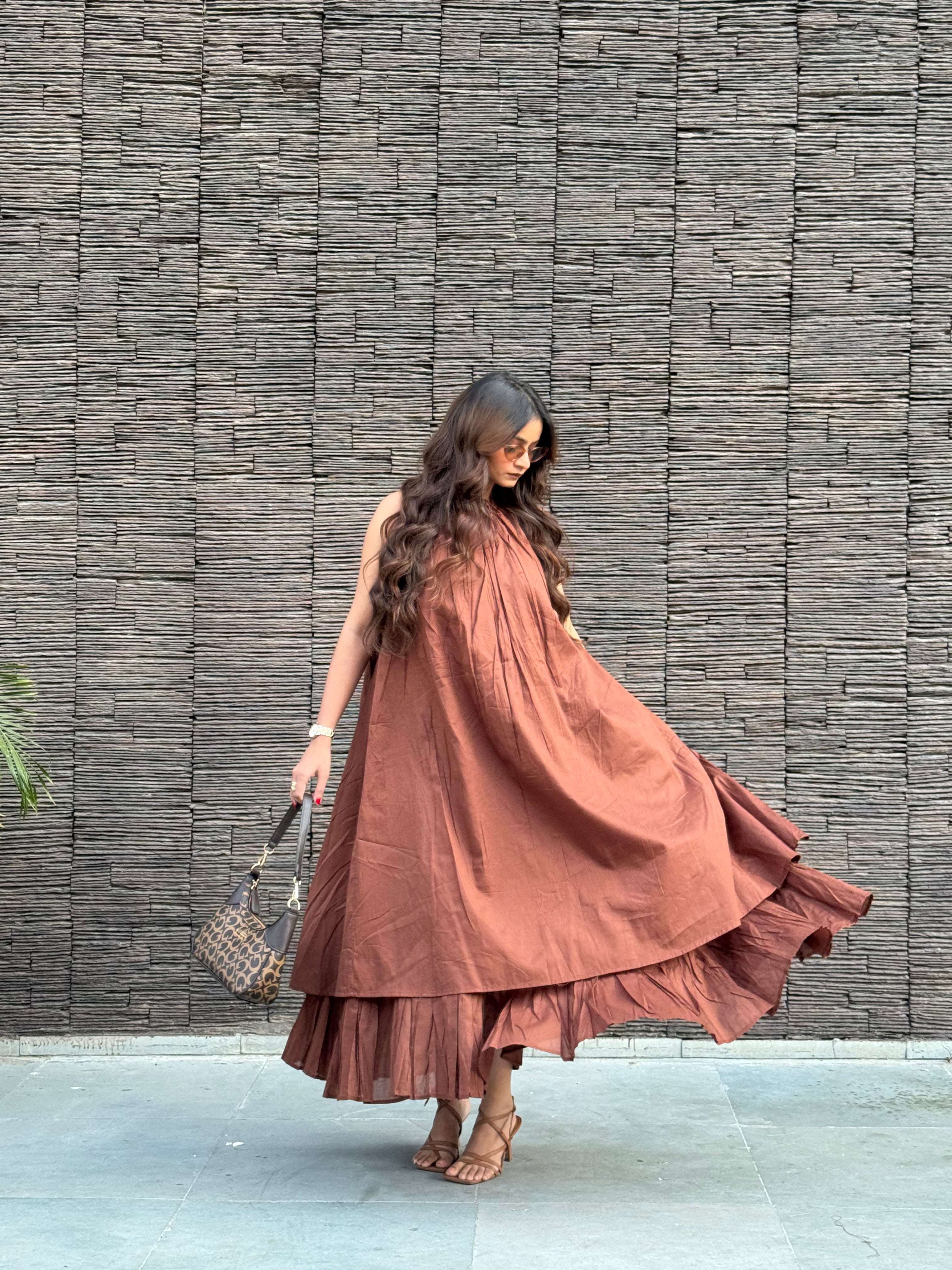 Mulmul Coffee Brown Dress