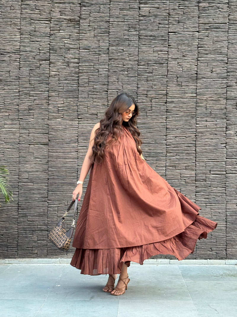 Mulmul Coffee Brown Dress