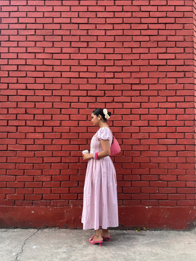 Gingham Floral Maxi Dress