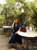 Mulmul Dark Blue Button Maxi Dress