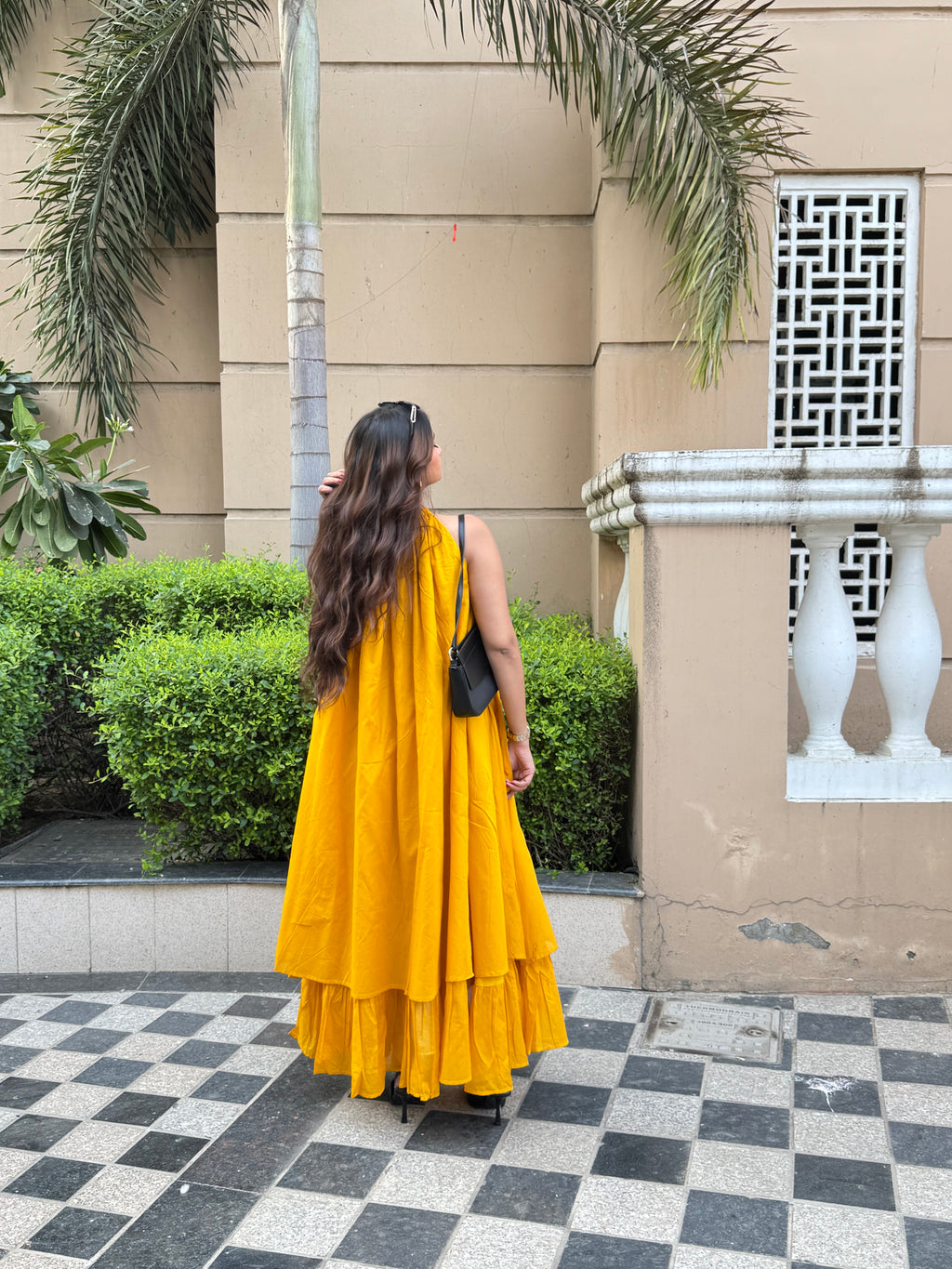 Mulmul Mustard Blooming Dress