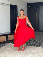 Fiona Red Corset 2 Piece Dress