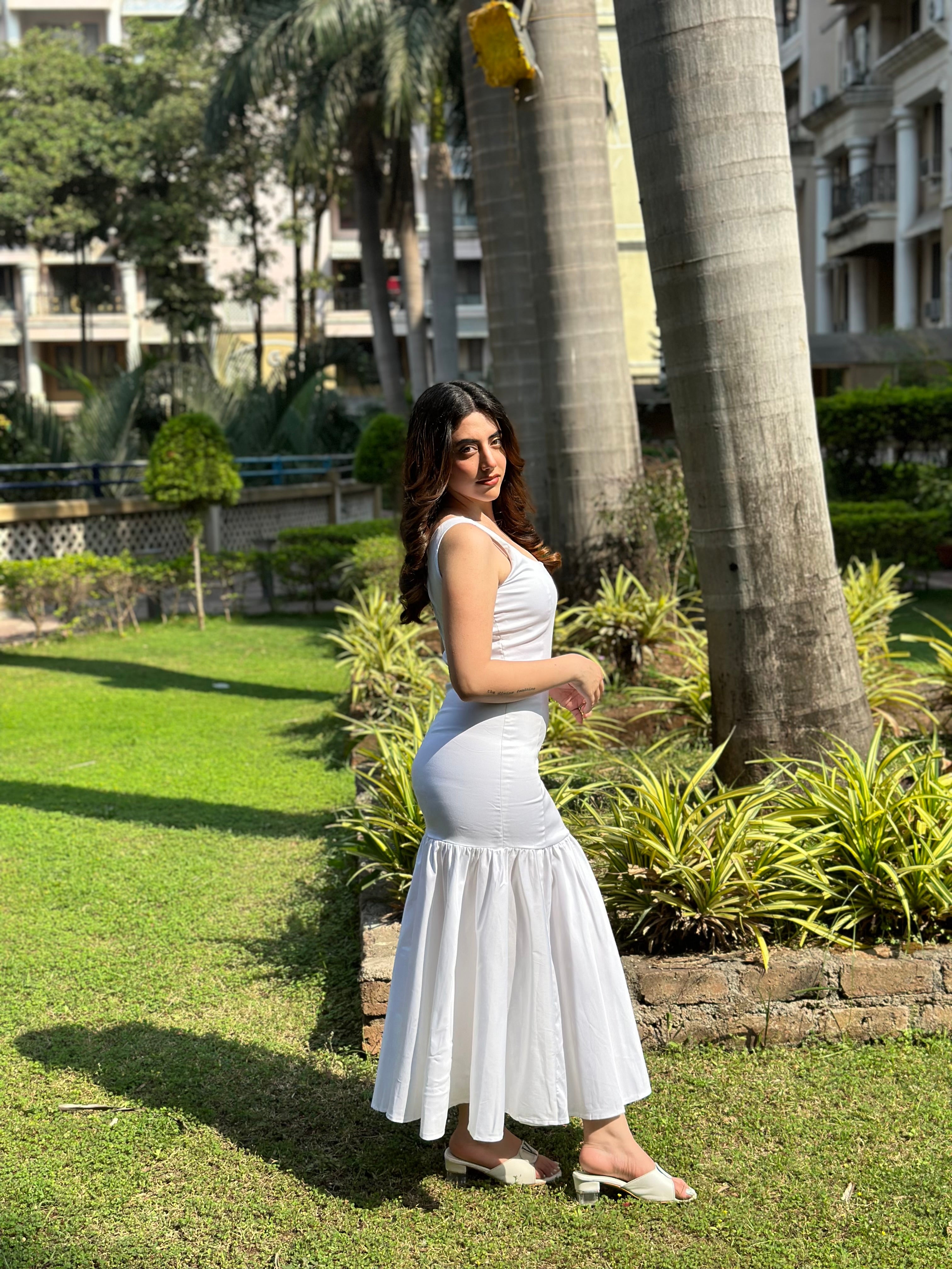 White Rose Bodycon Dress