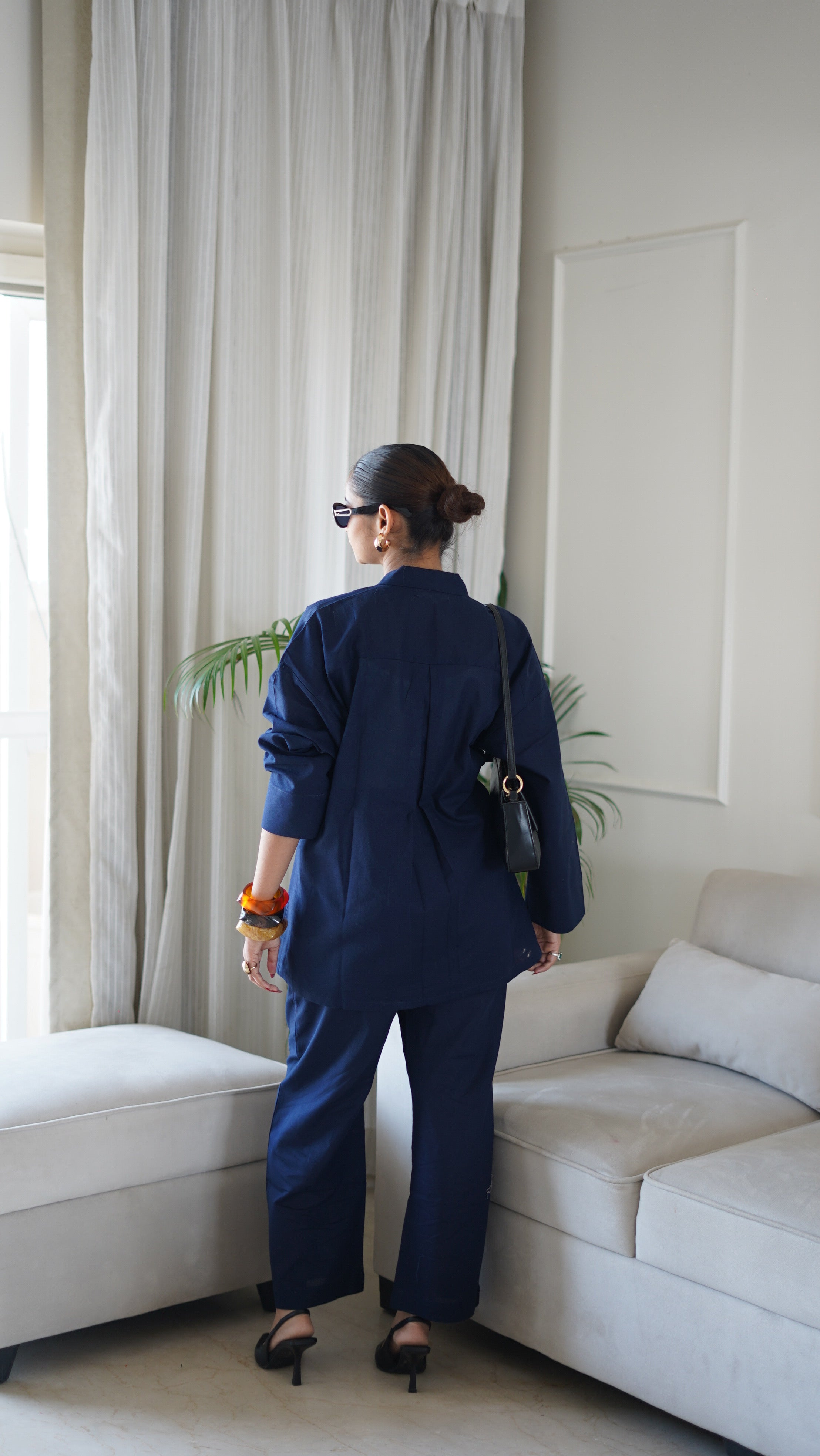 Navy Wrap Coord Set