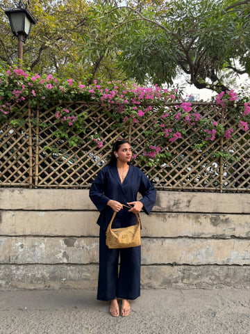 Navy Wrap Coord Set