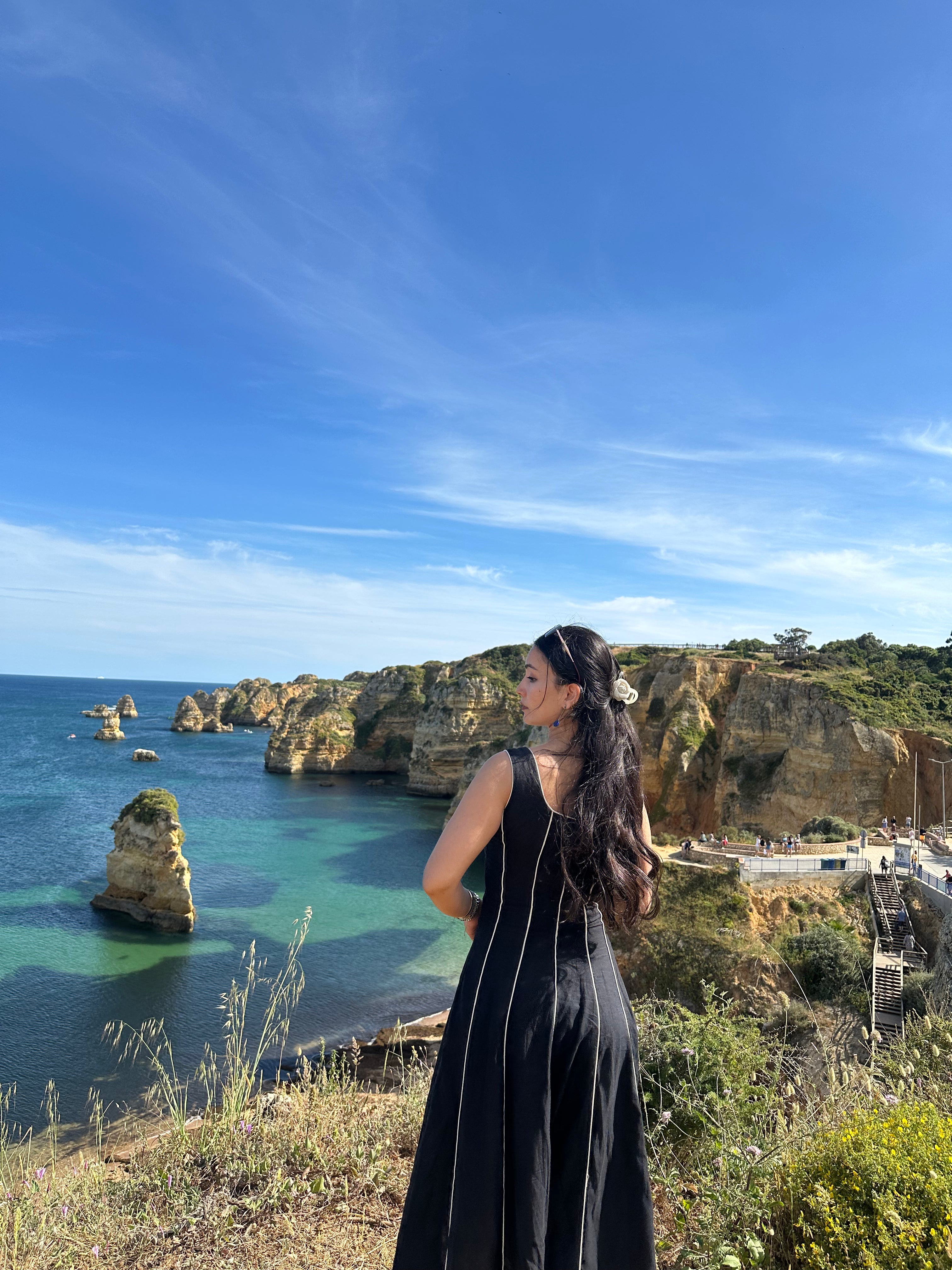 Black Pintex Flex Dress