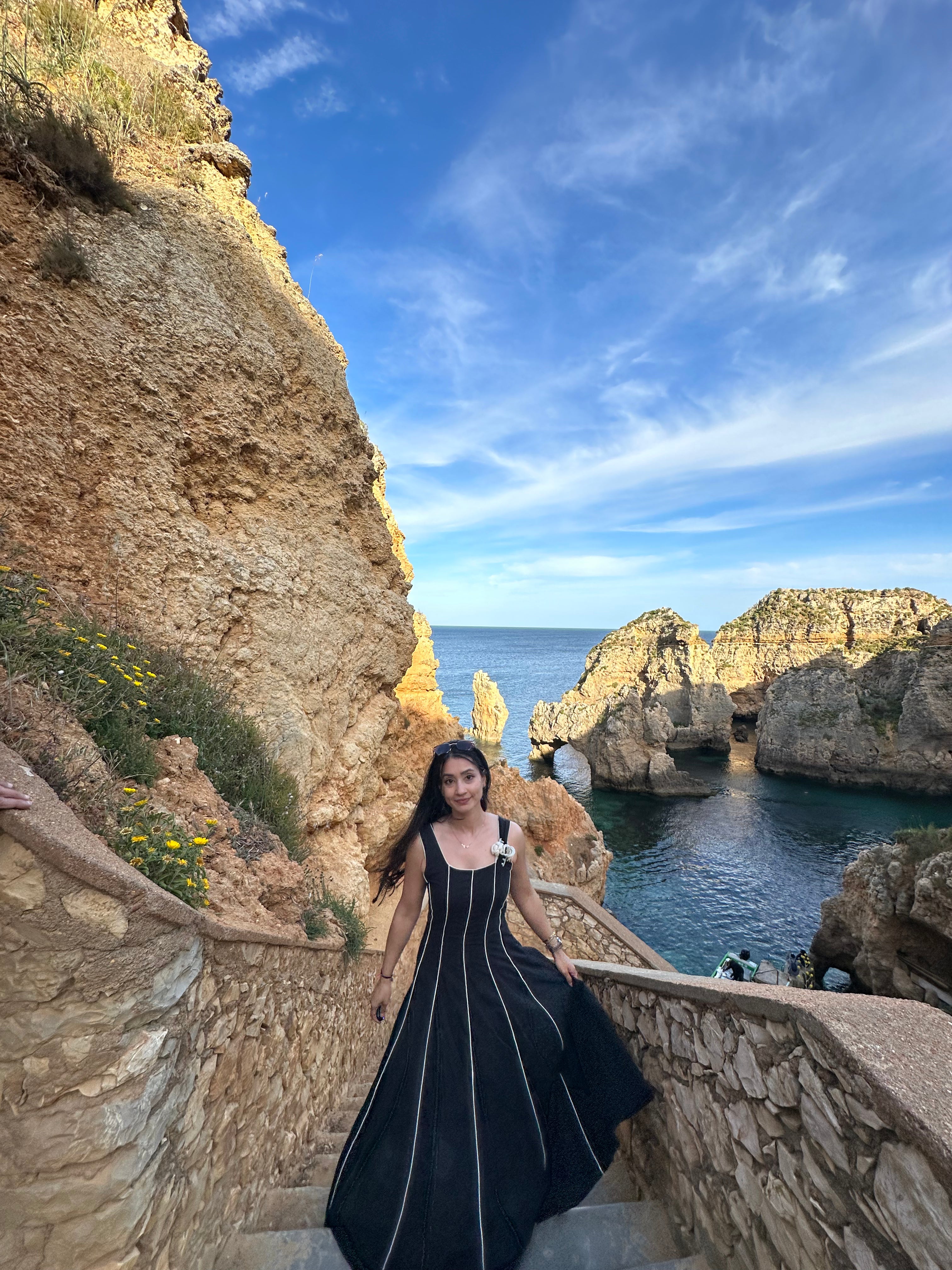 Black Pintex Flex Dress
